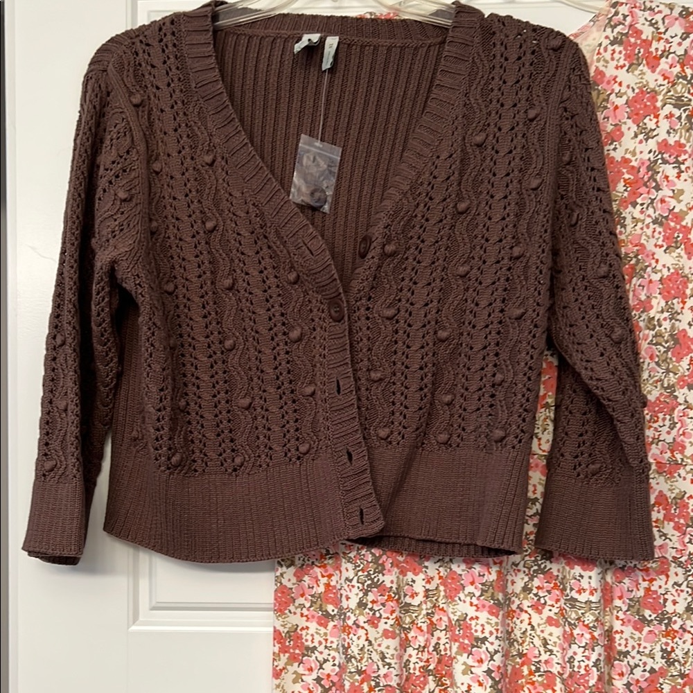 Brown Cable Knit Women's Sweater